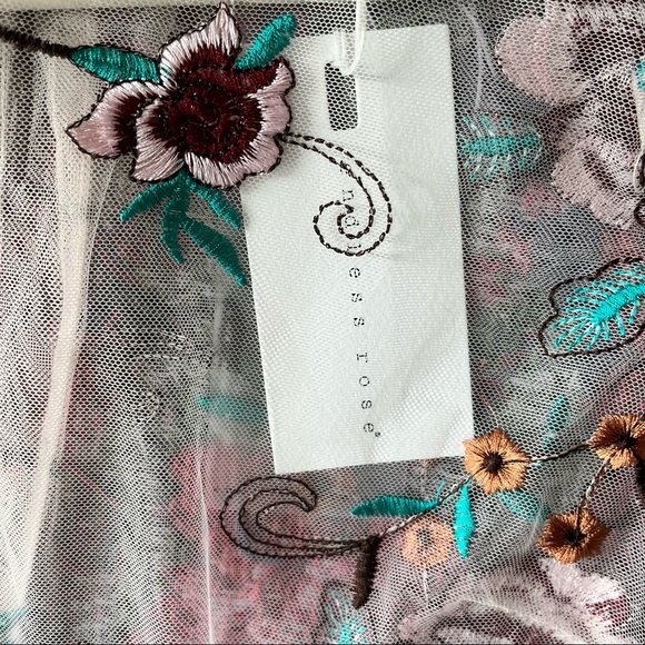 Endless Rose sheer embroidered floral midi mockneck long sleeve dress - Picture 11 of 11